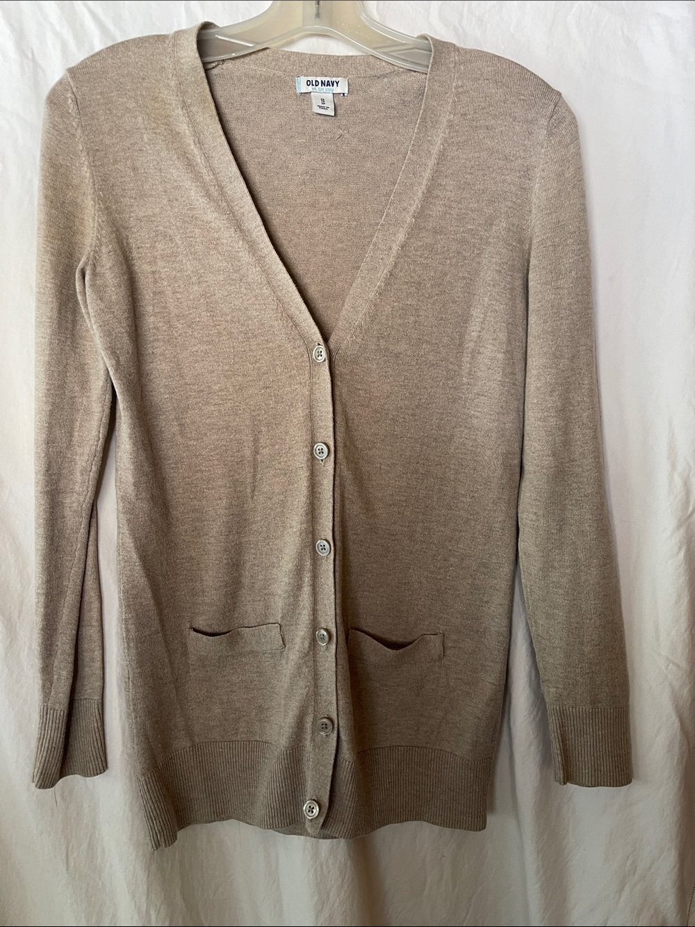 Tan cotton blend cardigan